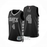 Camiseta San Antonio Spurs DeAaron Fox NO 4 Statement 2024-25 Negro